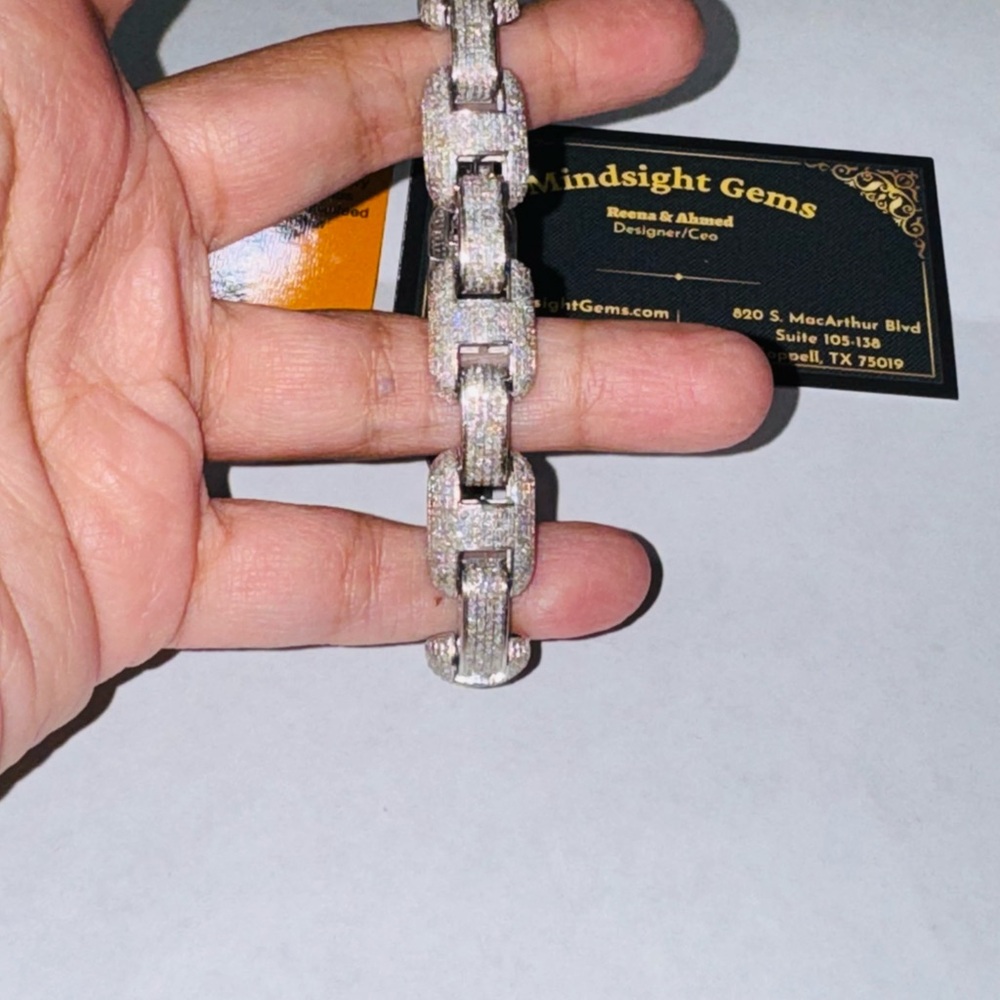 Real diamond gucci link custom made mens bracelet, 4.58 cttw FREE APPRAISAL, - Picture 6 of 8